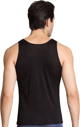 CLC Men's Mulberry Silk Camisole Sleeveless Shirt Tank Tops Knit Fabric in Kuwait
