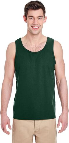 Gildan G520 Heavy Cotton Tank Top - Forest Green - L in Saudi Arabia