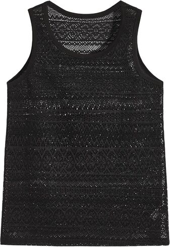 WDIRARA Men's Mesh See Through Sleeveless Tank Top Sheer Round Neck Tops in Saudi Arabia