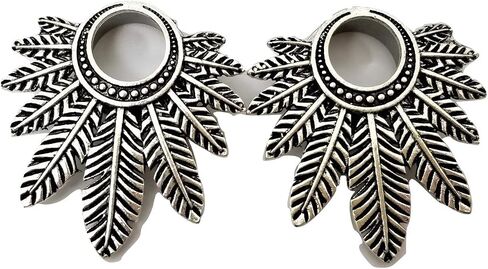 Stainless Steel Feathers Ear Plugs - Large Quality Screw-On Gauges - 7 Sizes - Pair - New! in Kuwait