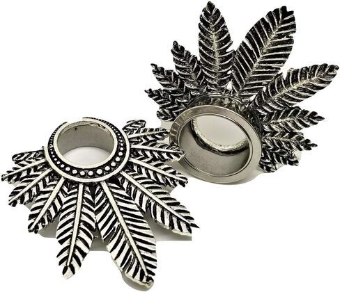 Stainless Steel Feathers Ear Plugs - Large Quality Screw-On Gauges - 7 Sizes - Pair - New! in Kuwait