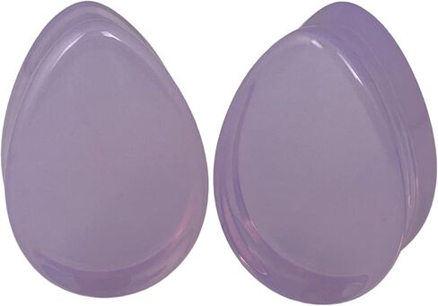 Pair of Lavender Opalite Teardrop Plugs (STN-749) in Kuwait