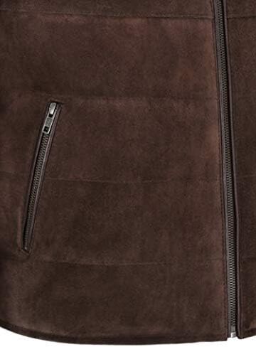Men's Quilted Leather Waistcoat Brown Real Suede Leather Fashion Gilet Vest 1799 in Saudi Arabia