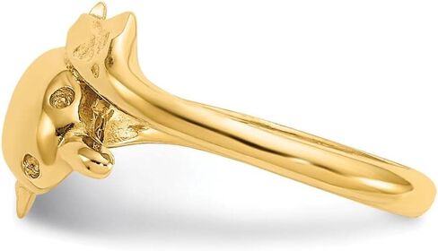 Million Charms 14k Yellow Gold Polished and Diamond-cut Dolphin Toe Ring in Saudi Arabia