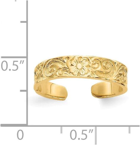Million Charms 14k Yellow Gold Flower/Scroll Toe Ring in Saudi Arabia