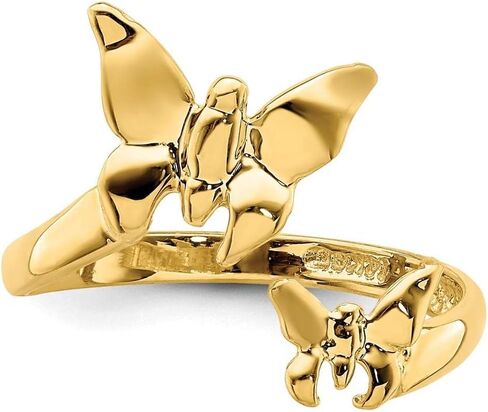 Million Charms 14k Yellow Gold Polished Butterfly Toe Ring in Kuwait