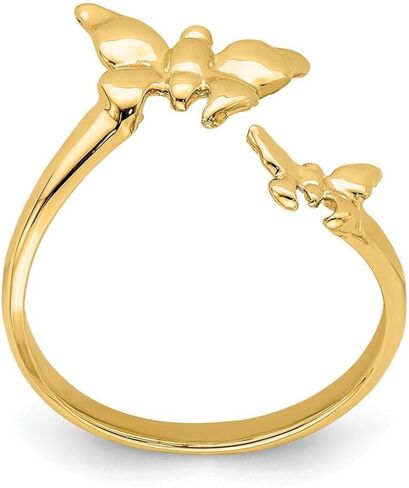 Million Charms 14k Yellow Gold Polished Butterfly Toe Ring in Kuwait