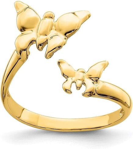 Million Charms 14k Yellow Gold Polished Butterfly Toe Ring in Kuwait