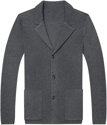 Autumn Men's Wool Knit Jacket Business Casual Single-Breasted Sweater Cardigan Jacket in Saudi Arabia