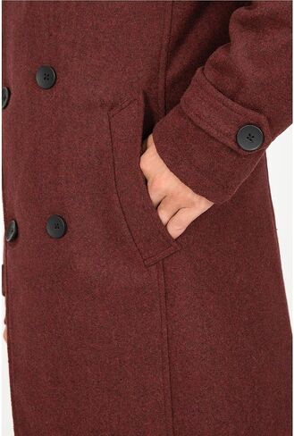 Men's Long Wool Blend Coat Double Breasted Trench Pea Coat Winter Wool Overcoat Top Coat in Saudi Arabia