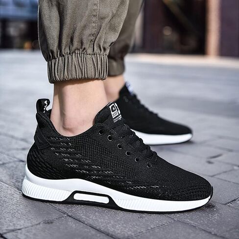YUKTOPA Men's Elevator Sneakers Lace Up Sporty Sneakers 2.36 Inches Invisible Height Taller Elevator Shoes in Kuwait