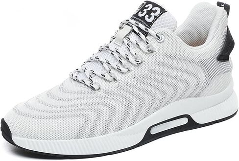 YUKTOPA Men's Elevator Sneakers Lace Up Sporty Sneakers 2.36 Inches Invisible Height Taller Elevator Shoes in Kuwait