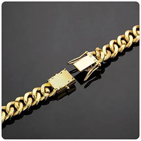 Nsitbbuery Hip Hop DJ Butterfly Buckle Bracelet 12MM Iced Out Cuban Chain Bracelet in Kuwait