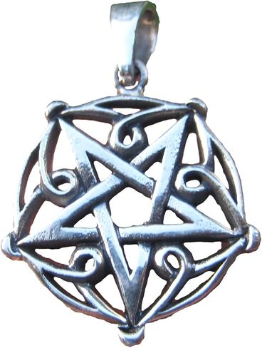 925 Sterling Silver Wicca Inverted Pentagram Pendant Necklace A40 in Saudi Arabia