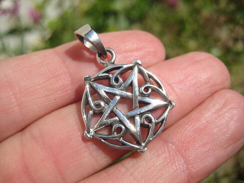 925 Sterling Silver Wicca Inverted Pentagram Pendant Necklace A40 in Saudi Arabia