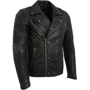 Milwaukee Leather SFM1885 Men's Black Leather Fashion Jacket with Piping Design in Saudi Arabia