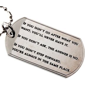R.H. Jewelry Inspirational Quotes Dog Tag Stainless-Steel Pendant in Saudi Arabia
