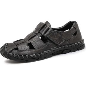 Bitiger Mens Closed Toe Leather Sandals Outdoor Fisherman Sporty Summer Shoes Breathable Loafer Slipper for Hiking Sporting in Saudi Arabia
