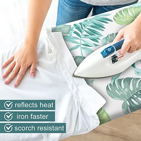 Ironing Board Cover and Pad Fits 15" x54" Standard Boards, Resist Scorching and Staining, 4 Layers Thick Padding Iron Board Cover with Elastic Edge and 2 Fastener Straps in Saudi Arabia