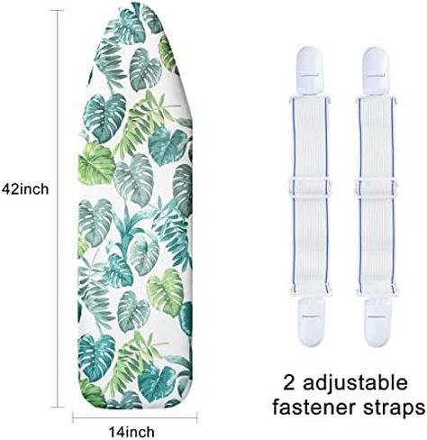 Ironing Board Cover and Pad Fits 15" x54" Standard Boards, Resist Scorching and Staining, 4 Layers Thick Padding Iron Board Cover with Elastic Edge and 2 Fastener Straps in Saudi Arabia