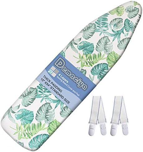 Ironing Board Cover and Pad Fits 15" x54" Standard Boards, Resist Scorching and Staining, 4 Layers Thick Padding Iron Board Cover with Elastic Edge and 2 Fastener Straps in Saudi Arabia
