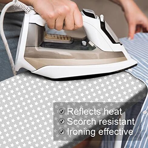 Ironing Board Cover and Pad Fits 15" x54" Standard Boards, Resist Scorching and Staining, 4 Layers Thick Padding Iron Board Cover with Elastic Edge and 2 Fastener Straps in Saudi Arabia