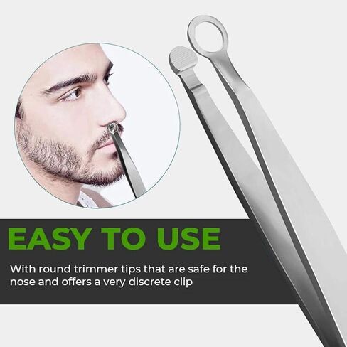 Hunato Nose Hair Trimming Tweezers Universal, Stainless Steel Eyebrow Trimmer Mini, Friendly Round Tip, No Mirror Needed Easy Cut, for Women and Men Noses, Sideburns, Brow, Body in Saudi Arabia