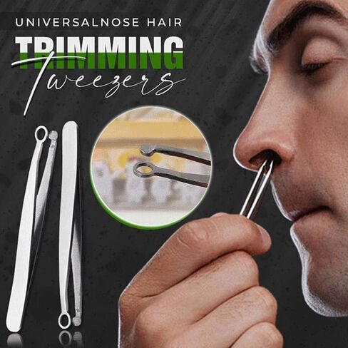 Hunato Nose Hair Trimming Tweezers Universal, Stainless Steel Eyebrow Trimmer Mini, Friendly Round Tip, No Mirror Needed Easy Cut, for Women and Men Noses, Sideburns, Brow, Body in Saudi Arabia