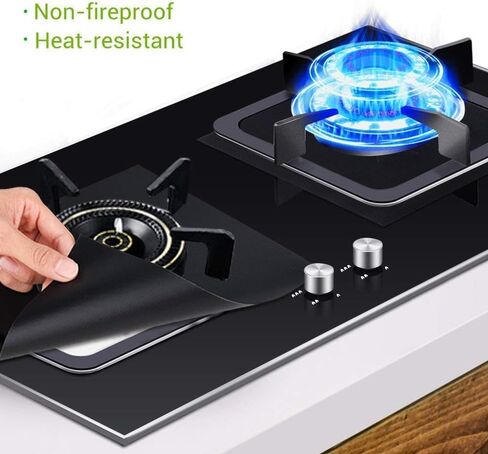 12 Pcs Stove Burner Covers, Black Gas Stove Burner Covers Gas Stove Protectors 0.2mm Double Thickness, Reusable & Dishwasher Safe, Non-Stick, Fast Cle in Saudi Arabia