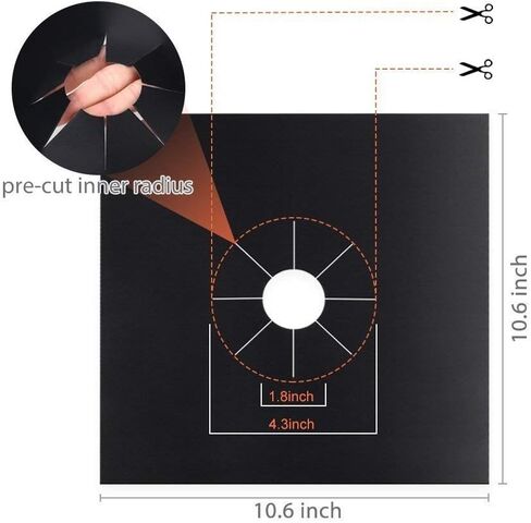 12 Pcs Stove Burner Covers, Black Gas Stove Burner Covers Gas Stove Protectors 0.2mm Double Thickness, Reusable & Dishwasher Safe, Non-Stick, Fast Cle in Saudi Arabia