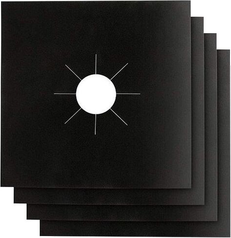 12 Pcs Stove Burner Covers, Black Gas Stove Burner Covers Gas Stove Protectors 0.2mm Double Thickness, Reusable & Dishwasher Safe, Non-Stick, Fast Cle in Saudi Arabia