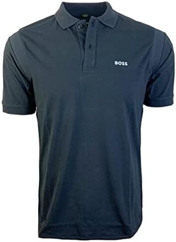 Hugo Boss Men's Navy Blue Pirax 1 Contrast Binding Short Sleeve Polo T-Shirt in Saudi Arabia