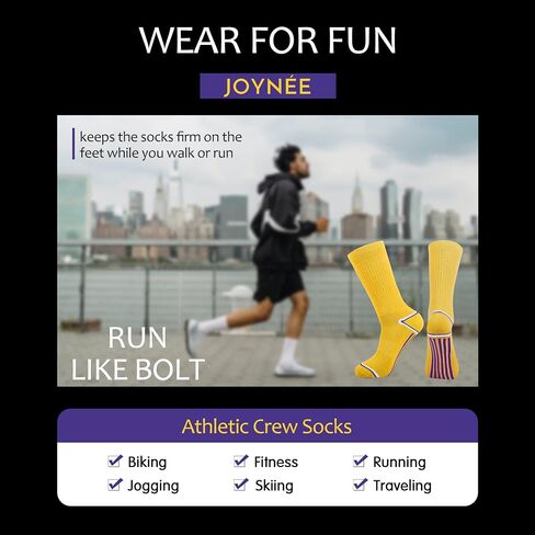 JOYNÉE Men's 6 Pack Athletic Performance Cushion Crew Socks for Training in Saudi Arabia