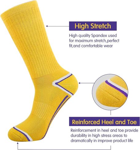 JOYNÉE Men's 6 Pack Athletic Performance Cushion Crew Socks for Training in Saudi Arabia