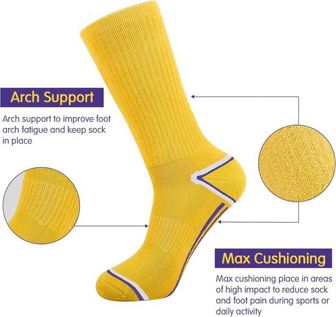 JOYNÉE Men's 6 Pack Athletic Performance Cushion Crew Socks for Training in Saudi Arabia