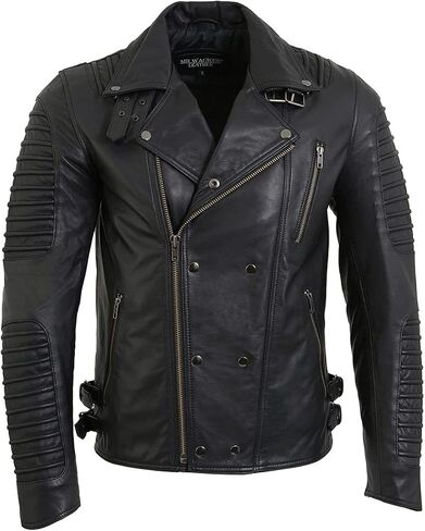 Milwaukee Leather SFM1885 Men's Black Leather Fashion Jacket with Piping Design in Saudi Arabia