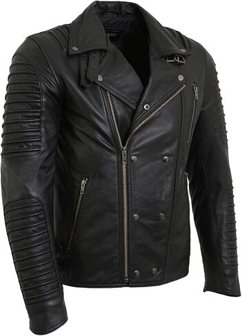 Milwaukee Leather SFM1885 Men's Black Leather Fashion Jacket with Piping Design in Saudi Arabia