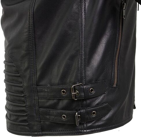 Milwaukee Leather SFM1885 Men's Black Leather Fashion Jacket with Piping Design in Saudi Arabia