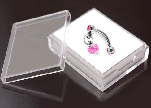 16g 5/16 Curved Barbell Dangle Earrings Cartilage Eyebrow Stud Tragus Helix Surgical Steel Crystal - Rose in Saudi Arabia