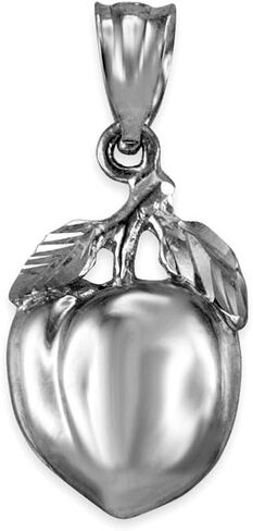 LA BLINGZ Polished Sterling Silver Peach Fruit DC Charm Pendant in Saudi Arabia