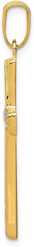 14k Yellow Gold Two Toned Diamond-cut Cross Pendant Charm - 37mm x 18mm in Saudi Arabia