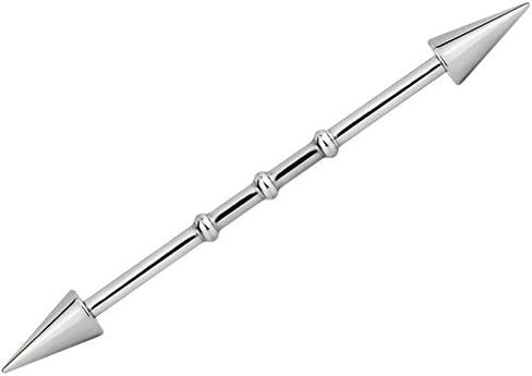Forbidden Body Jewelry 14G Surgical Steel 32mm-38mm Notched Industrial Piercing Barbell in Saudi Arabia