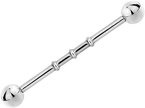 Forbidden Body Jewelry 14G Surgical Steel 32mm-38mm Notched Industrial Piercing Barbell in Saudi Arabia