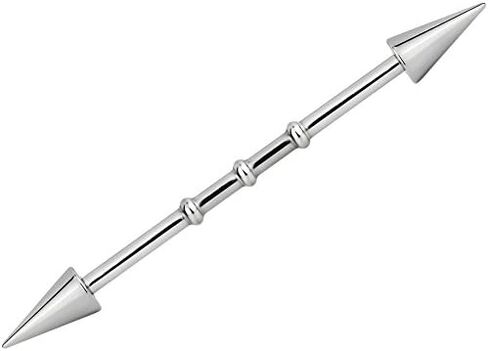 Forbidden Body Jewelry 14G Surgical Steel 32mm-38mm Notched Industrial Piercing Barbell in Saudi Arabia