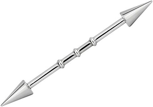 Forbidden Body Jewelry 14G Surgical Steel 32mm-38mm Notched Industrial Piercing Barbell in Saudi Arabia