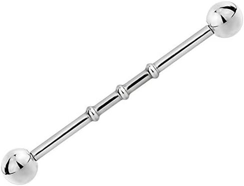 Forbidden Body Jewelry 14G Surgical Steel 32mm-38mm Notched Industrial Piercing Barbell in Saudi Arabia