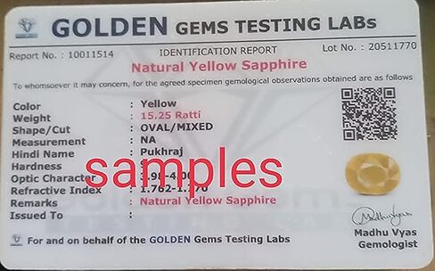TONGARI 8.25 Ratti 7.00 Carat Unheated Untreatet A+ Quality Natural Yellow Sapphire Pukhraj Gemstone Gold Plated Pendant Locket for Women's and Men's {Lab Certified} in Saudi Arabia