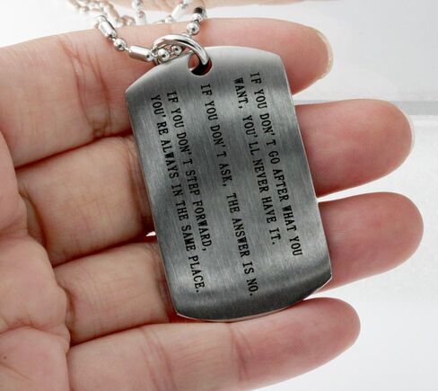 R.H. Jewelry Inspirational Quotes Dog Tag Stainless-Steel Pendant in Saudi Arabia