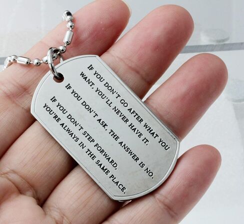 R.H. Jewelry Inspirational Quotes Dog Tag Stainless-Steel Pendant in Saudi Arabia