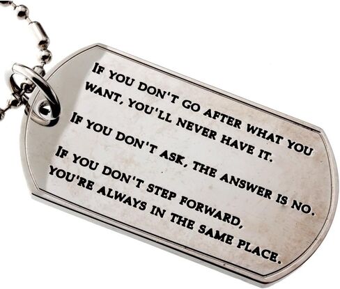 R.H. Jewelry Inspirational Quotes Dog Tag Stainless-Steel Pendant in Saudi Arabia